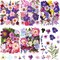 167PCS Real Dried Pressed Flowers – Natural Colorful Daisy & Mixed Wildflowers for DIY Resin, Candle, Jewelry, Nails, Pendants, Scrapbooks, and Floral Crafts (Purple, Elegant Style)